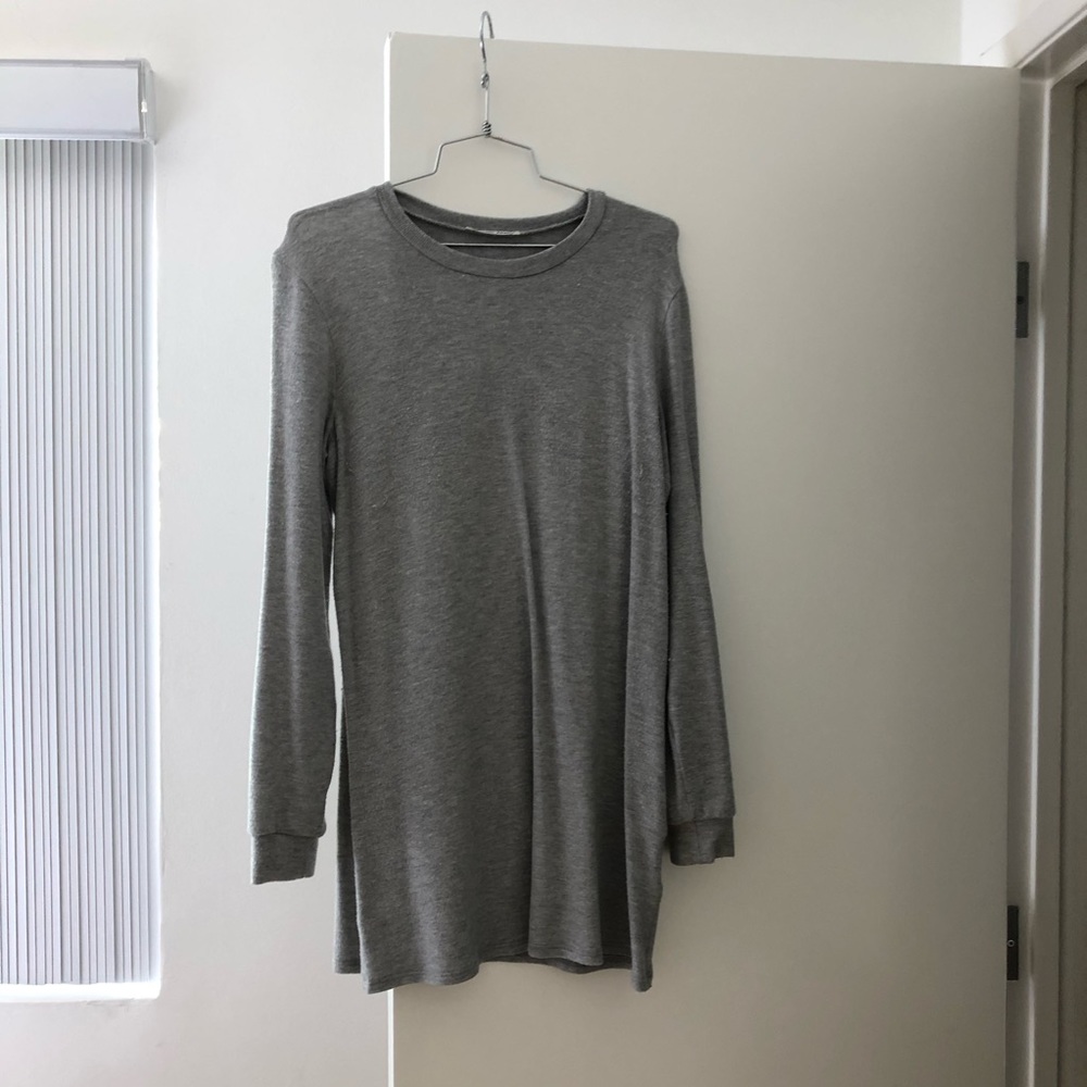 reformation jean sweatshirt dress